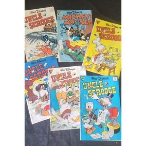 Uncle Scrooge 1980s Walt Disney Mickey Mouse‎ Lot Of 6 Comics Very Rare